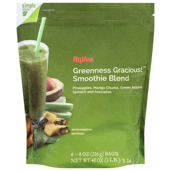Hy-Vee Smoothie Blend, Greenness Gracious 6-8 oz Bags | Hy-Vee