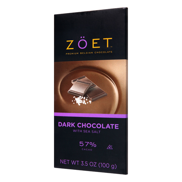 Zoet 57% Cacao Dark Chocolate With Sea Salt 3.5 oz | Hy-Vee Aisles