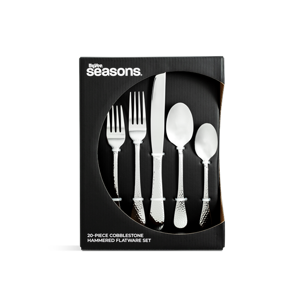 Hy-Vee Seasons Cobblestone Stainless Steel Hammered Flatware | Hy