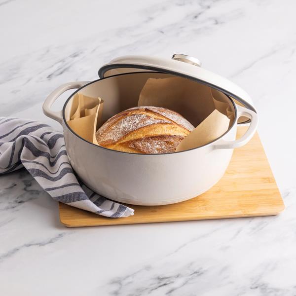 Lodge 6 Qt. Enameled Cast Iron Dutch Oven in Oyster | Hy-Vee