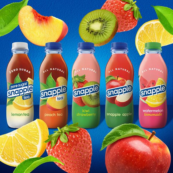 Snapple 6 Pack Zero Sugar Trop-a-Rocka Tea 6 - 16 fl oz Bottles