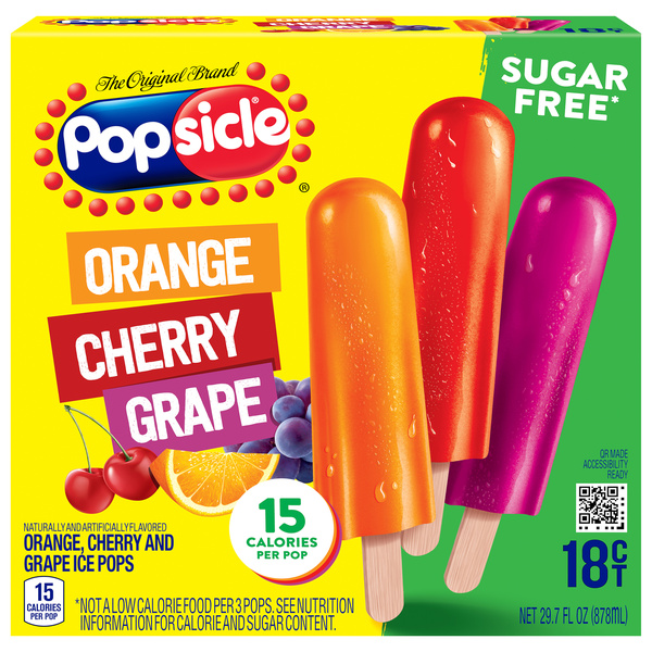 Popsicle Sugar Free Orange Cherry Grape 18Ct | Hy-Vee Aisles
