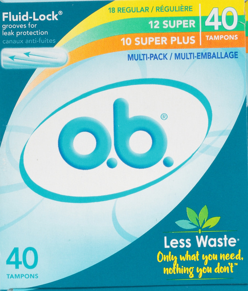 O.B. Fluid-Lock Regular/Super/Super Plus Multi-Pack Tampons | Hy