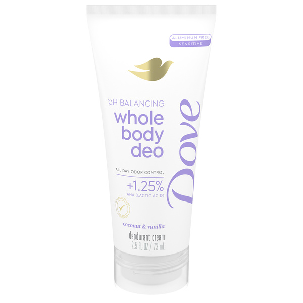 Dove Whole Body Deodorant Invisible Cream Coconut & Vanilla 2.5oz