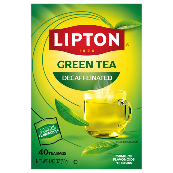 Lipton Green Tea, Decaffinated, 40 Tea Bags | Hy-Vee Aisles Online