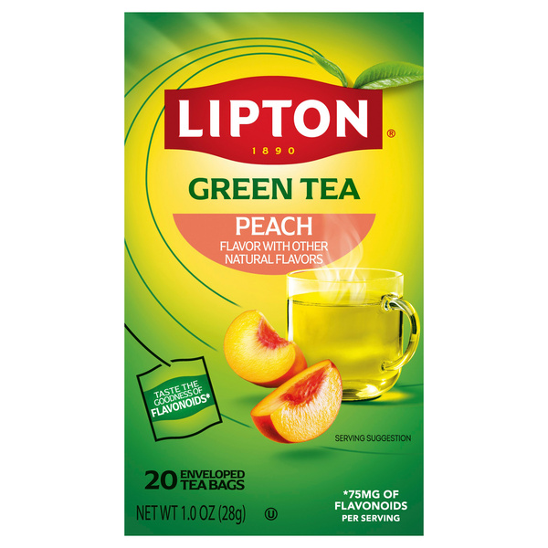 Lipton Green Tea, Peach, 20 Tea Bags | Hy-Vee Aisles Online