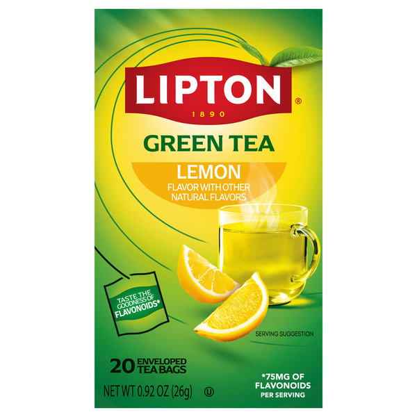 lemohoney03　0724 Lipton Lemon Green Tea, 20 Tea Bags | Hy-Vee Aisles Online Grocery