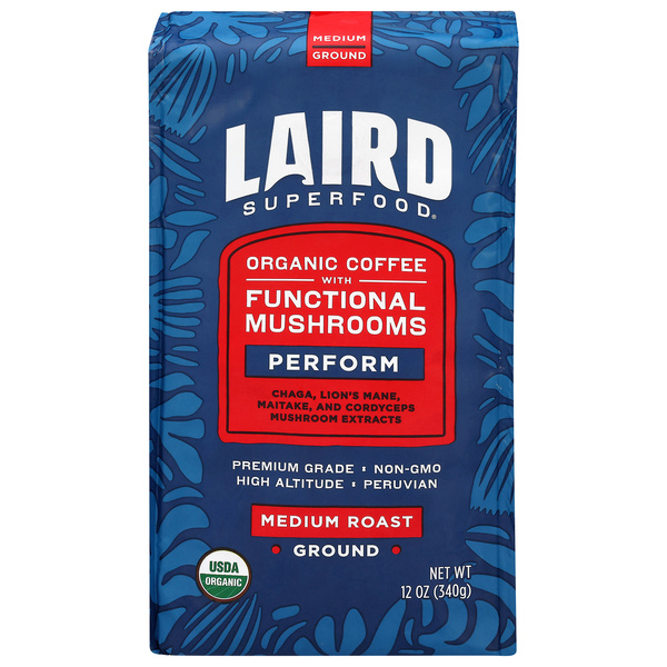 メフィスト　us8ハーフ　茶 Laird Superfood Ground Organic Peruvian Coffee, Medium Roast | Hy
