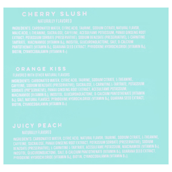 Alani Nu Cherry Slush/Orange Kiss/Juicy Peach Mini Energy Drink