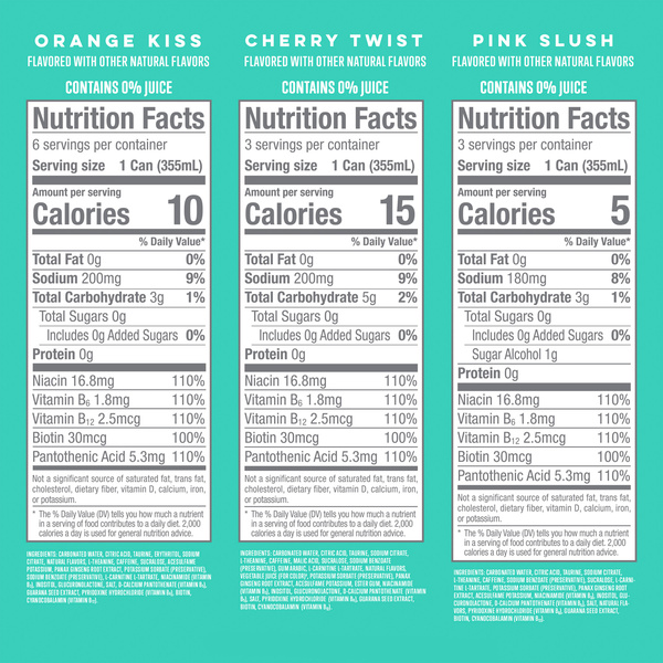 Alani Energy Drink Variety Pack, Orange Kiss, Cherry Twist, Pink