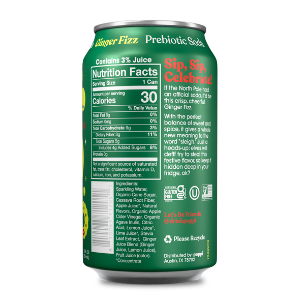 yopi Poppi Ginger Fizz Prebiotic Soda Can | Hy-Vee Aisles Online