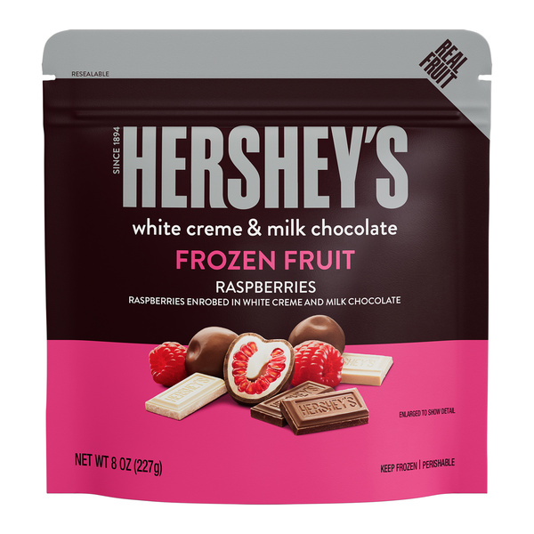 RAPHIROSE WHITENING MILK 箱付き HERSHEY'S Raspberries in White Creme & Milk Chocolate, 8 oz