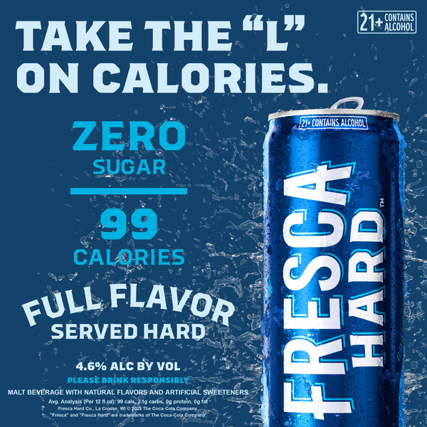 Fresca Hard Peach Citrus Sparkling Soda Malt Beverage, 12fl oz