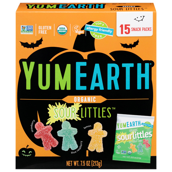YumEarth Organic Strawberry/Blue Raspberry/Lemon Sour Littles