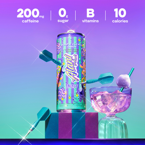 Alani Nu Energy Drink Purple Cotton Candy 12 Fl Oz (Pack of 12