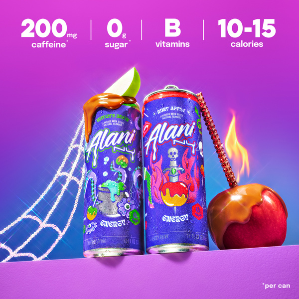 Alani Energy Drink Variety Pack, 6 Witch's Brew, 6 Ruby Apple