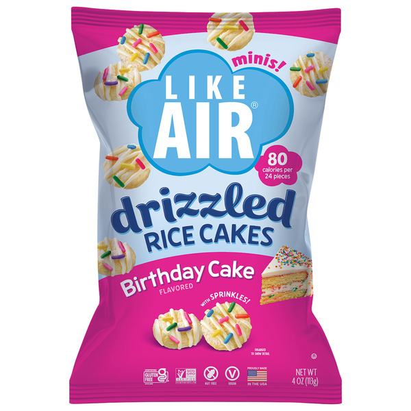 Like Air Drizzled Rice Cake, Birthday Cake 4oz | Hy-Vee Aisles
