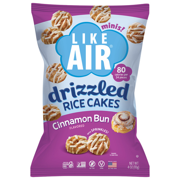 Rice cake & Harry② Like Air Drizzled Rice Cake, Cinnamon Bun 4oz | Hy-Vee Aisles