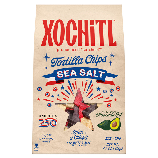 Xochitl Seasonal Patriotic Tortilla Chips 7.5 oz Made with Avocado