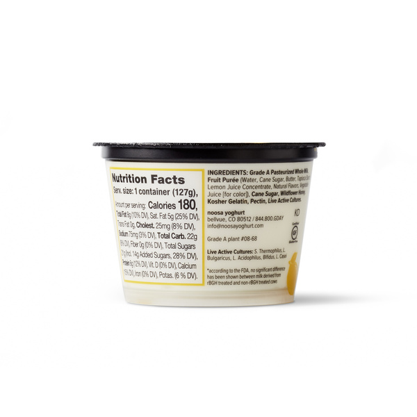 Noosa Lemon Single Serve Yoghurt Lil Tubs, 4.5 oz | Hy-Vee Aisles