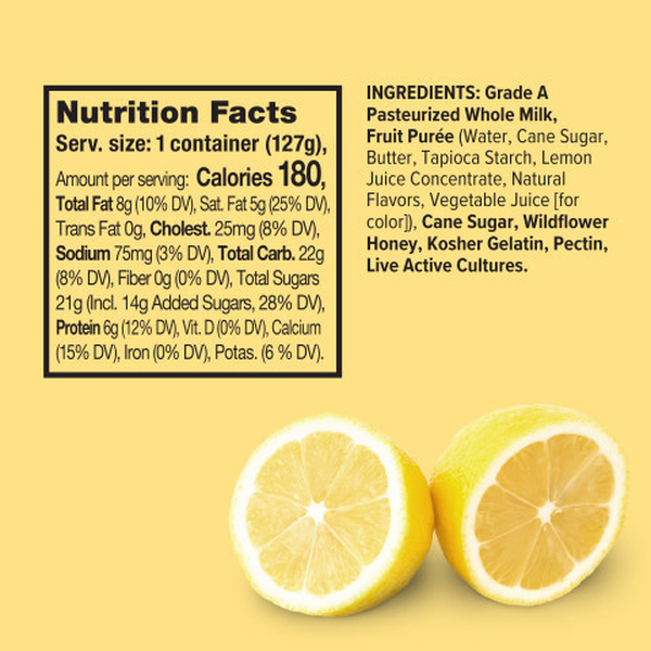 yocoti出品 Noosa Lemon Single Serve Yoghurt Lil Tubs, 4.5 oz | Hy-Vee Aisles