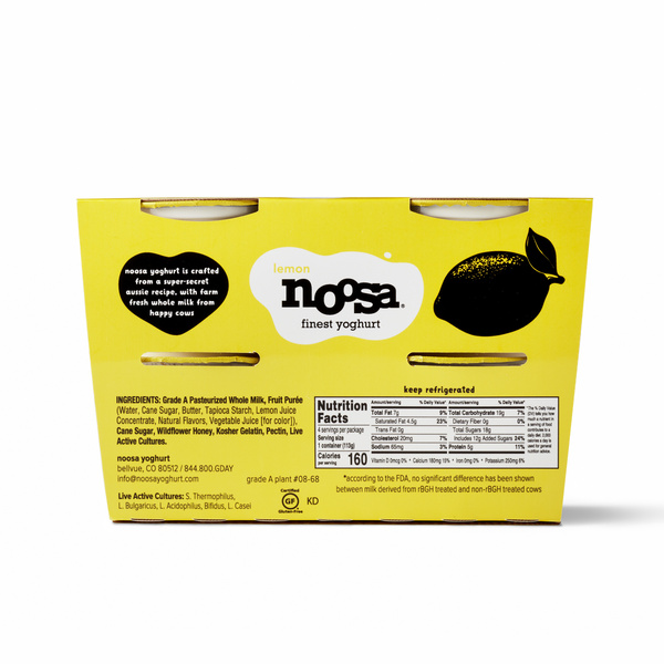 Noosa Lemon Multipack Yoghurt 4 pack, 16 oz | Hy-Vee Aisles Online