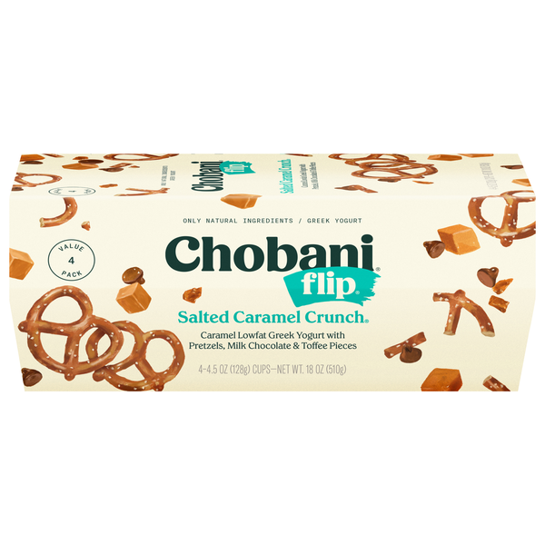 Chobani Flip Salted Caramel Crunch, 4-4.5 oz Cups | Hy-Vee Aisles