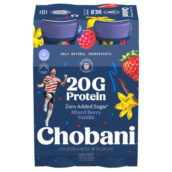 Chobani 20g Protein Lowfat Greek Yogurt Drink Mixed Berry Vanilla