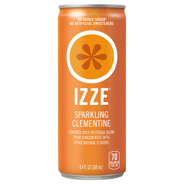 Izze Sparkling Juice Beverage Blend Clementine Flavored 8.4 Fl Oz