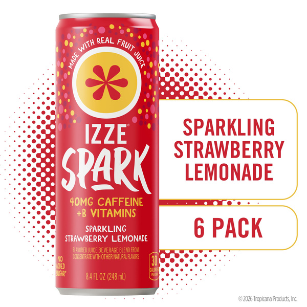 IZZE Spark Strawberry Lemonade with Caffeine, 6-pack, 8.4 fl oz