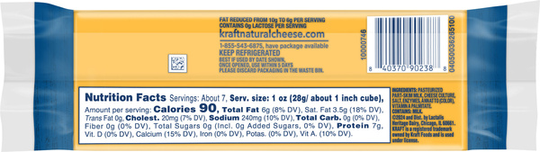 Kraft Sharp Cheddar Cheese with 2% Milk, 7 oz Block | Hy-Vee