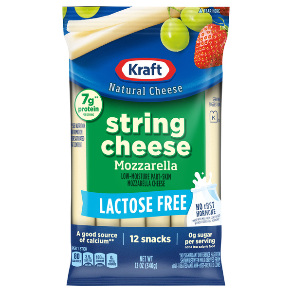Kraft Lactose Free Mozzarella String Cheese Snacks, 12Ct | Hy-Vee