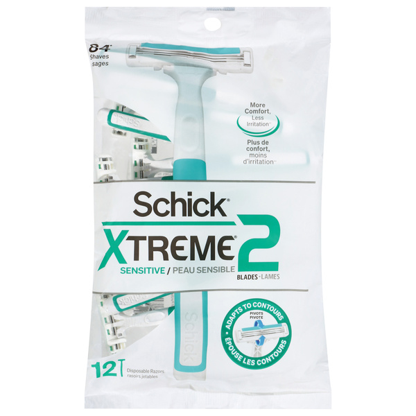 Schick Xtreme2 Sensitive 2 Blades Razors 12 Each | Hy-Vee Aisles