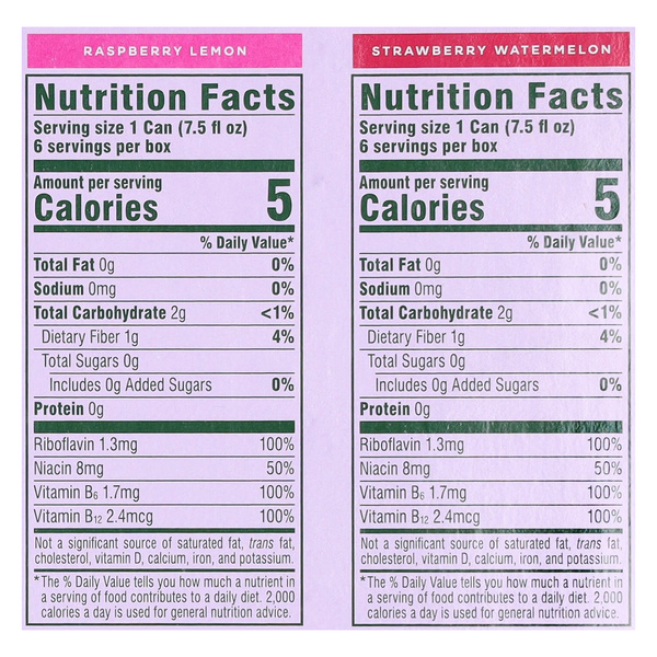 Bloom Raspberry Lemon Nutrition Label Bloom Sparkling Raspberry Lemon/Strawberry Watermelon Mini Energy Drink ...