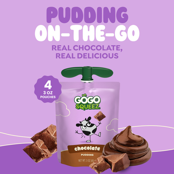 GoGo squeeZ PuddingZ On-the-Go Chocolate Pudding Snack Pouches
