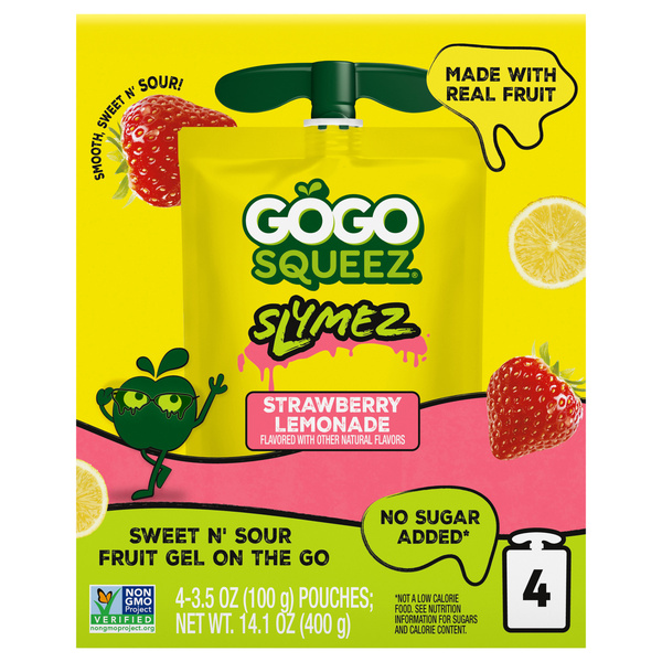 GoGo Squeez Strawberry Lemonade Slymez 4 - 3.5 oz Pouches | Hy-Vee