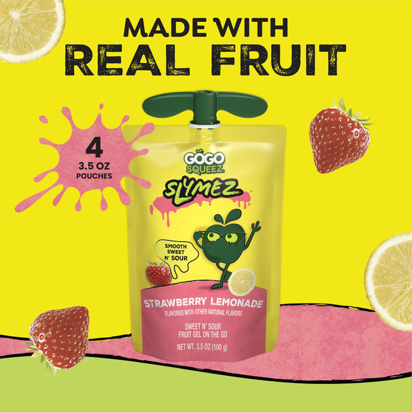 GoGo Squeez Strawberry Lemonade Slymez 4 - 3.5 oz Pouches | Hy-Vee