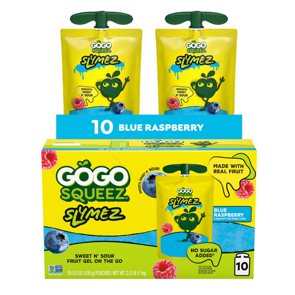 GoGo Squeez Blue Raspberry Slymez 10 - 3.5 oz Pouches | Hy-Vee