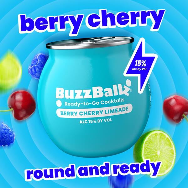 BuzzBallz Berry Cherry Limeade Cocktail, 4-pack 187ml, 30 Proof