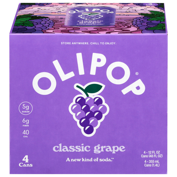 Olipop Classic Grape Soda 4 - 12 fl oz Cans | Hy-Vee Aisles Online