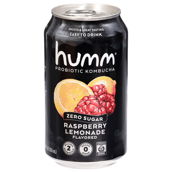 Humm Probiotic Kombucha, Zero Sugar, Raspberry Lemonade | Hy-Vee