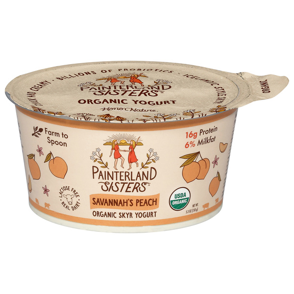 Painterland Sisters Organic Skyr Savannah's Peach Yogurt 5.3 oz