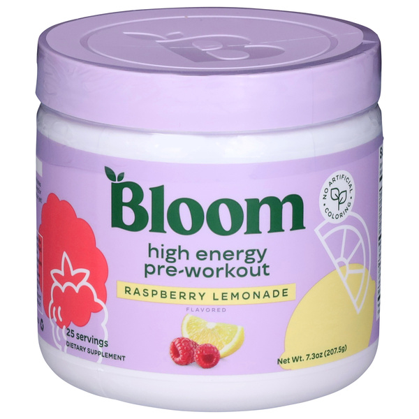 Bloom High Energy Raspberry Lemonade Pre-Workout 7.3 oz | Hy-Vee Aisles ...