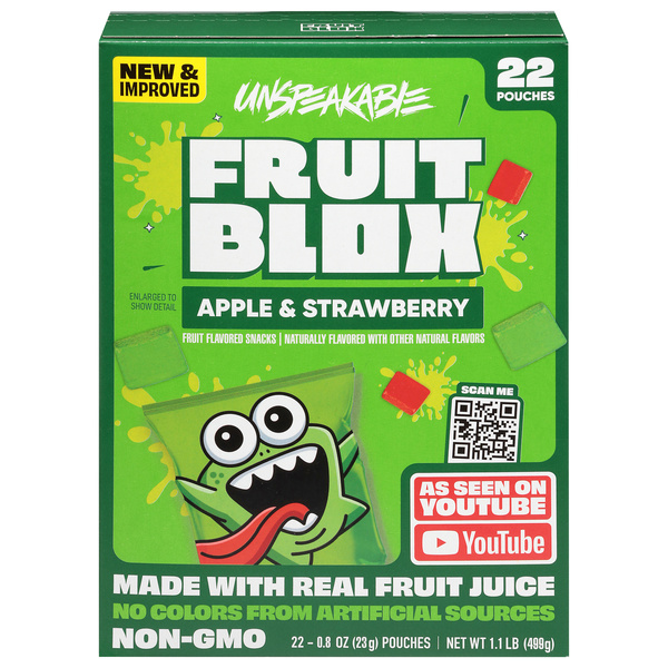 FruitBlox Apple & Strawberry Fruit Flavored Snacks 22 - 0.8 oz