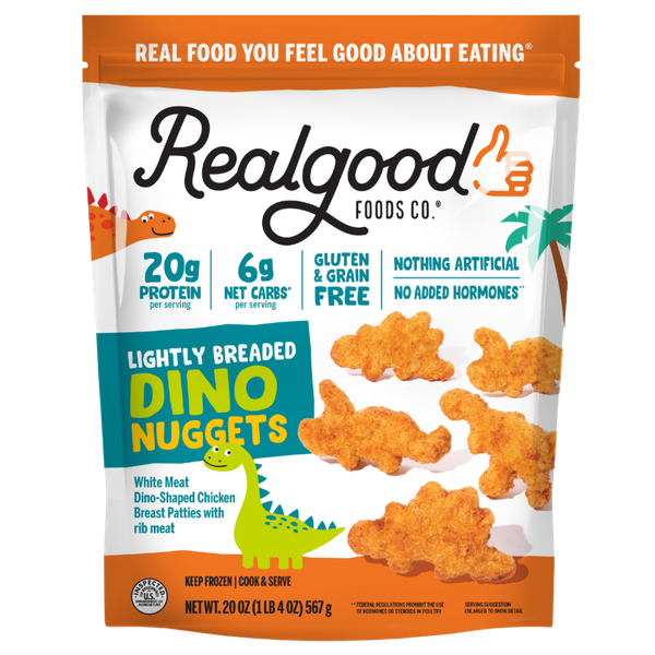 Realgood Foods Co. Lightly Breaded Dino Nuggets | Hy-Vee Aisles