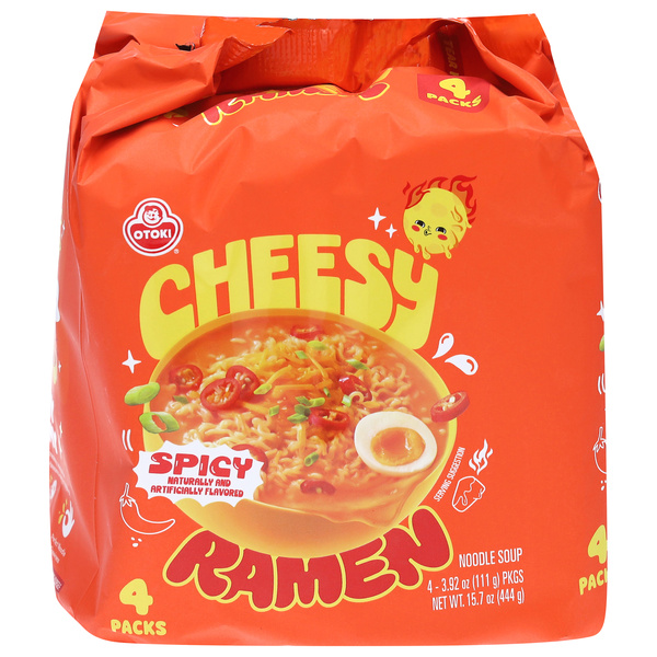 Otoki Cheesy Ramen Spicy Noodle Soup ,4-3.92 oz Packs | Hy-Vee