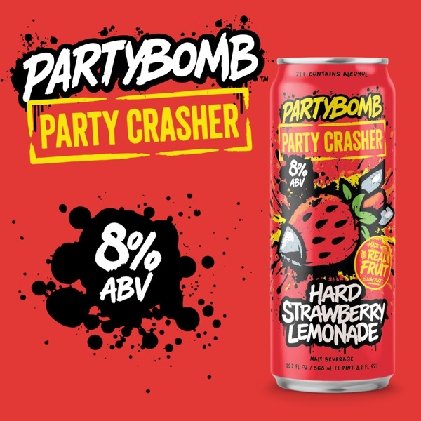 PARTYBOMB Party Crasher Hard Strawberry Lemonade 19.2oz can | Hy