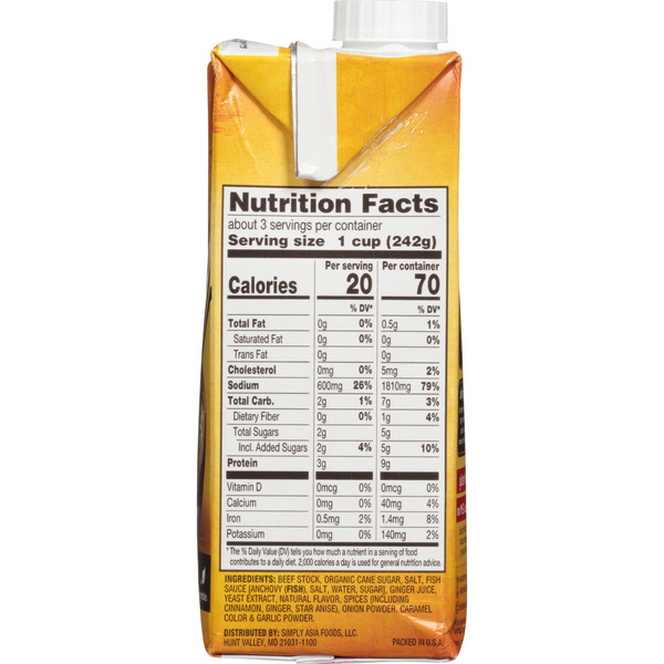 Simply Asia Vietnamese Inspired Pho Beef Broth, 26.0 fl oz | Hy-Vee ...