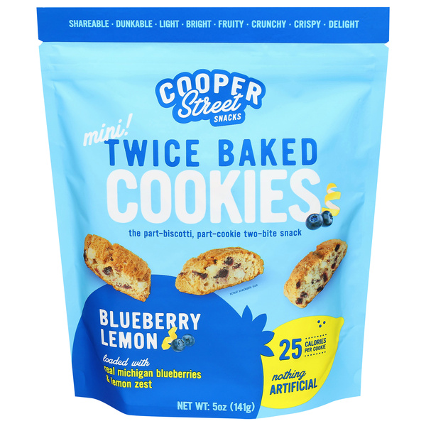 Cooper Street Snacks Twice Baked Blueberry Lemon Mini Cookies 5 oz