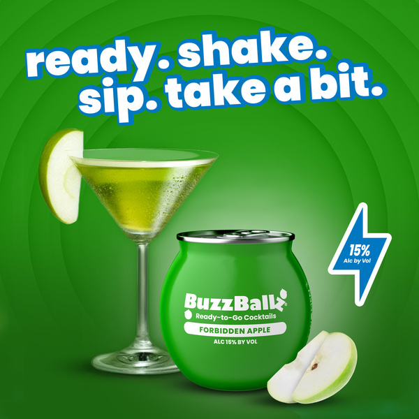 オーレル ハーシュハイザー ボブルヘッド バブルヘッド オーレルハーシ IOT1 BuzzBallz Sour Apple Wine Based Cocktail 187ml 30 Proof | Hy-Vee